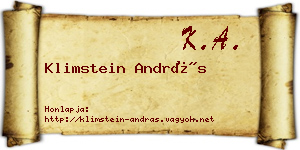 Klimstein András névjegykártya