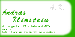 andras klimstein business card